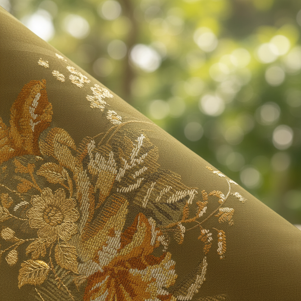 KUBERAN MEHANDI GREEN PURE CHIFFON PRINTED SAREE