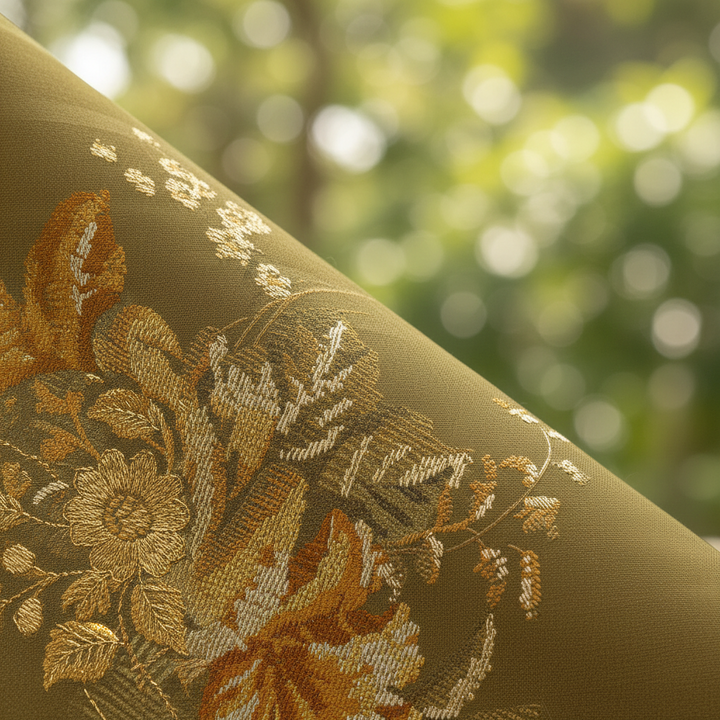 KUBERAN MEHANDI GREEN PURE CHIFFON PRINTED SAREE