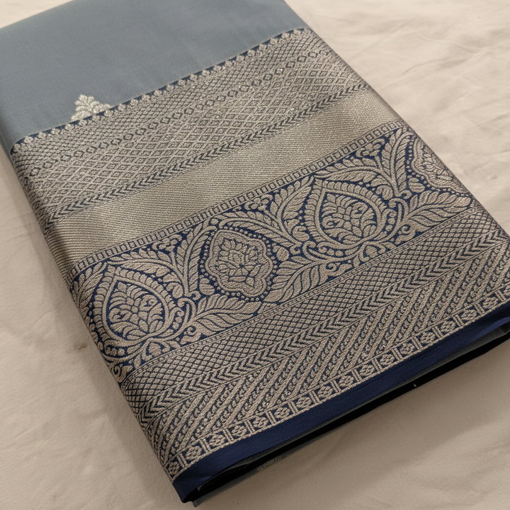 KUBERAN GREY SEMI SILK SAREE
