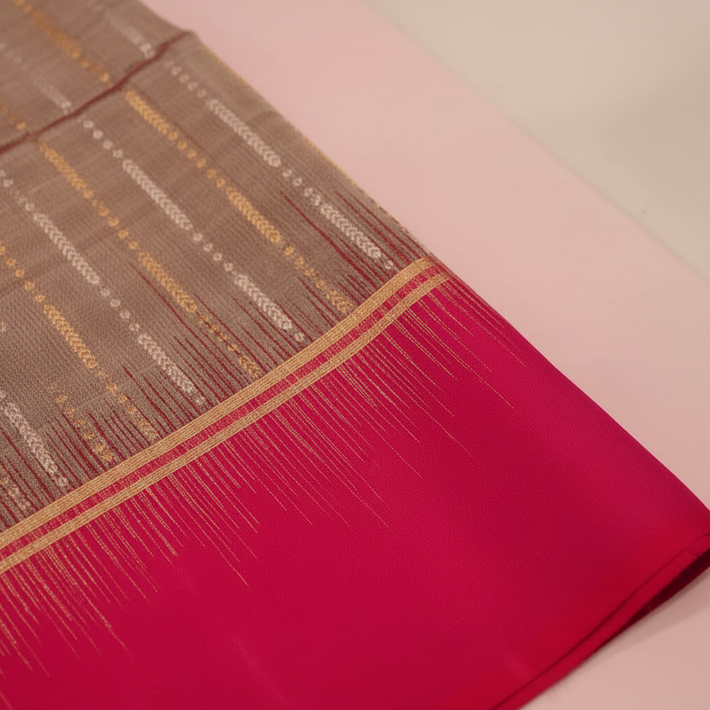 KUBERAN BEIGE SOFT SILK SAREE