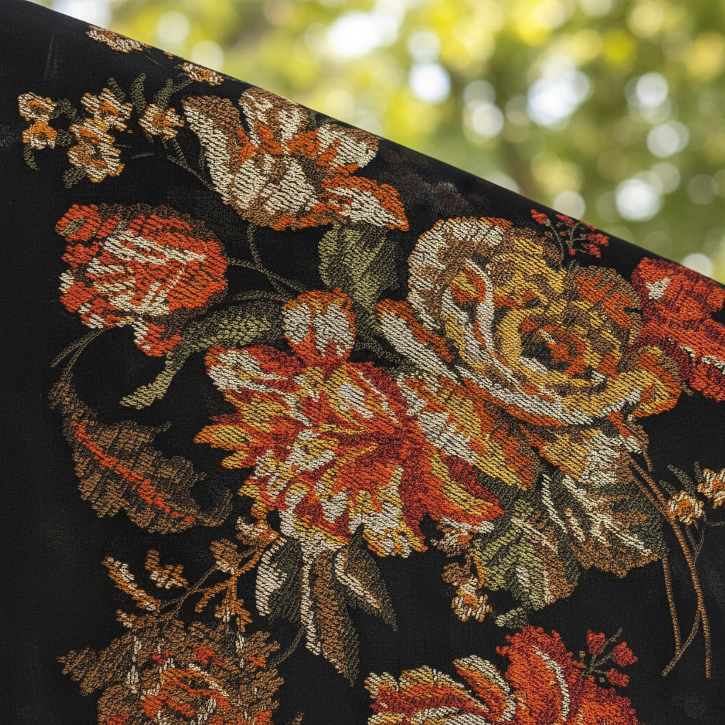 KUBERAN BLACK PURE CHIFFON PRINTED SAREE