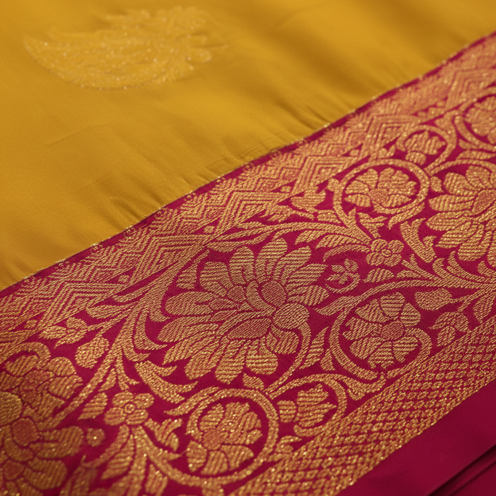KUBERAN YELLOW SEMI SILK SAREE