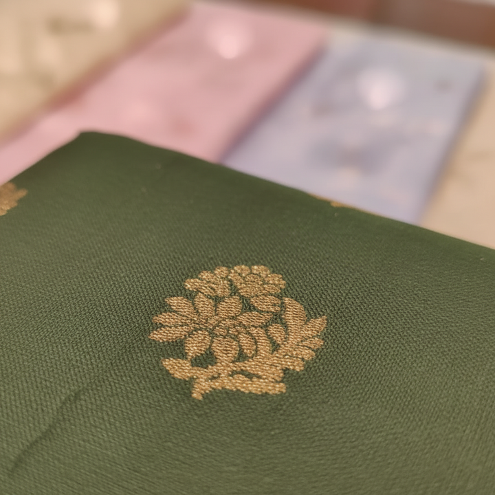 KUBERAN DARK GREEN SOFT SILK SAREE