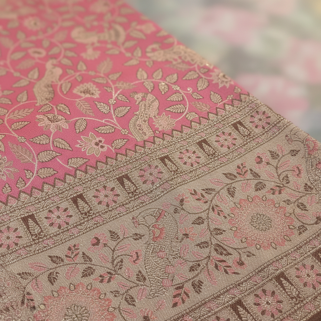 KUBERAN PINK PURE KANCHIPURAM SILK SAREE