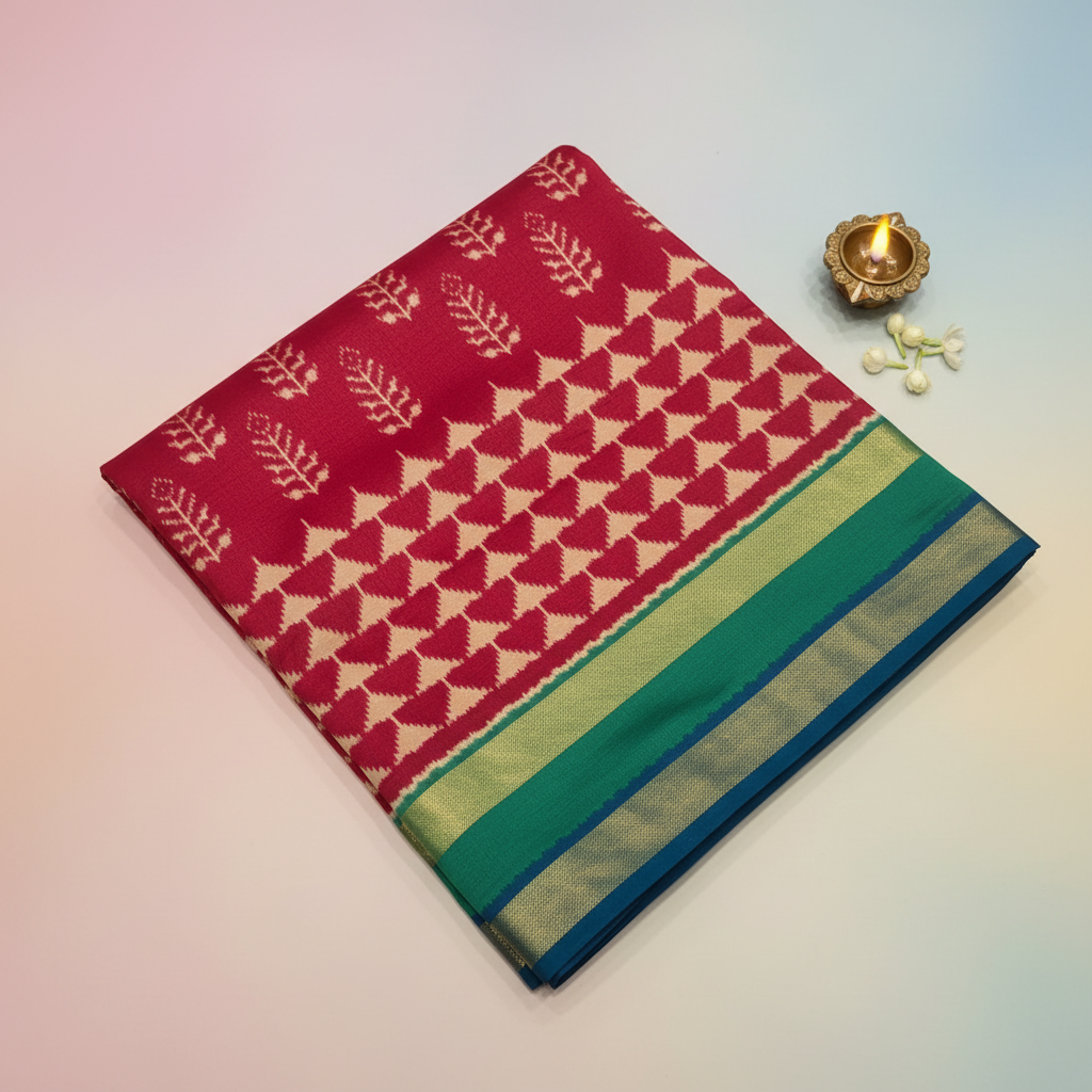 KUBERAN RED FANCY SAREE