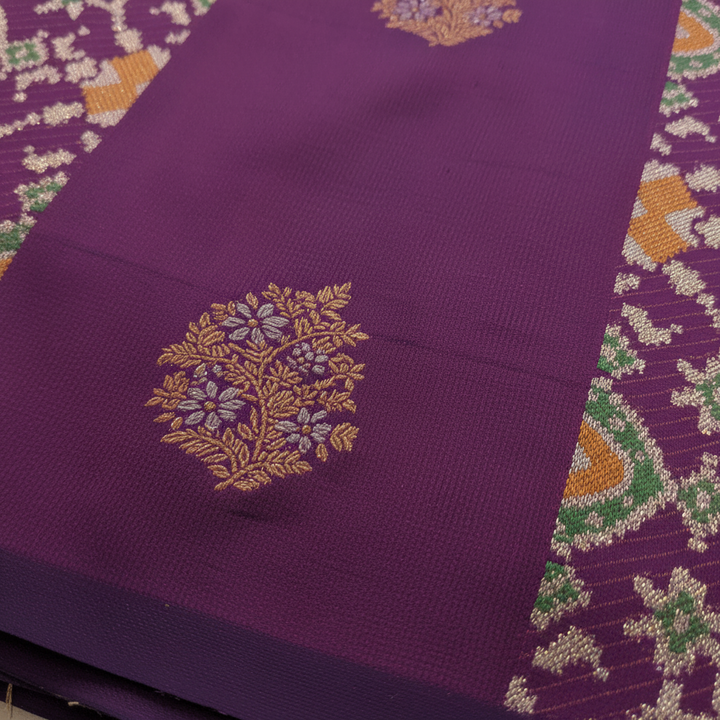 KUBERAN PURPLE SEMI SILK SAREE