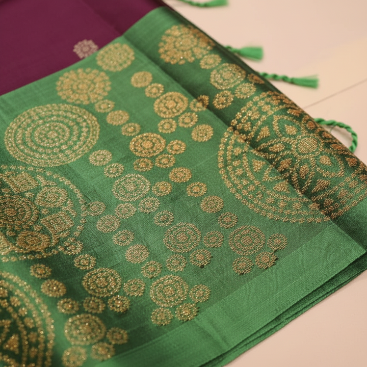 KUBERAN PURPLE GREEN SOFT SILK SAREE