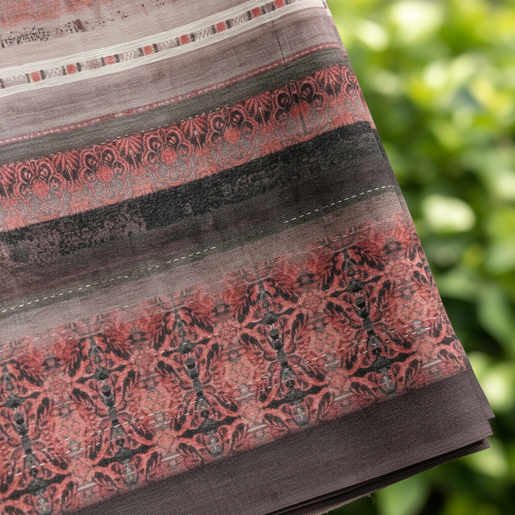 KUBERAN BROWNISH PURE CHIFFON PRINTED SAREE