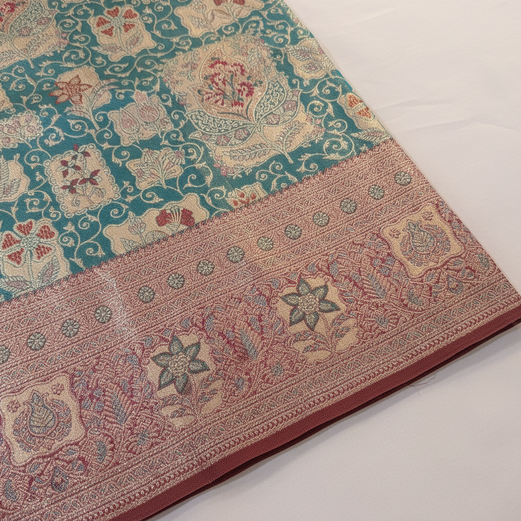 KUBERAN BLUE PINK PURE KANCHIPURAM SILK SAREE