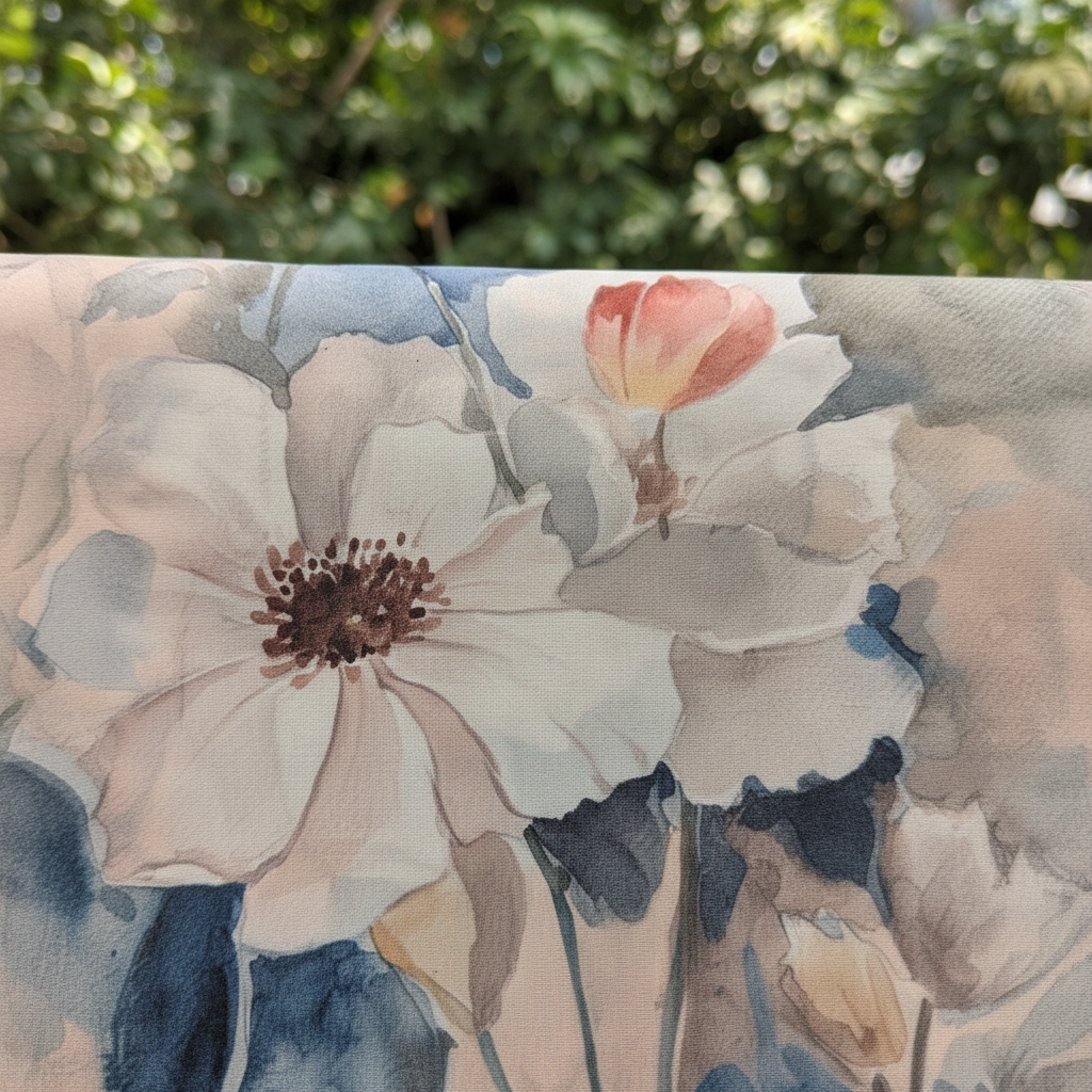 KUBERAN BEIGE PURE CHIFFON PRINTED SAREE