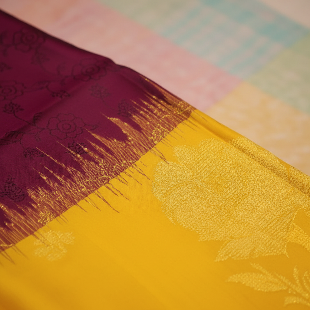 KUBERAN PURPLE YELLOW SOFT SILK SAREE