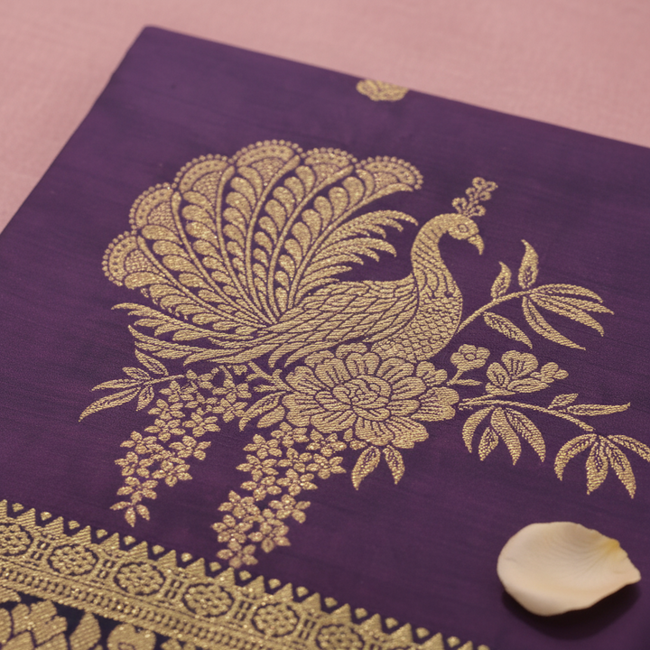 KUBERAN PURPLE SEMI SILK SAREE