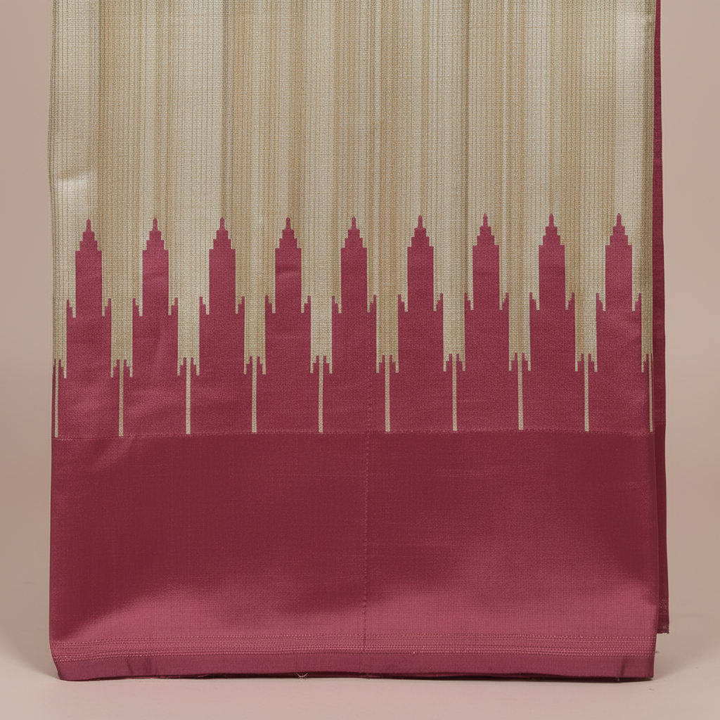 KUBERAN IVORY TUSSAR SILK SAREE
