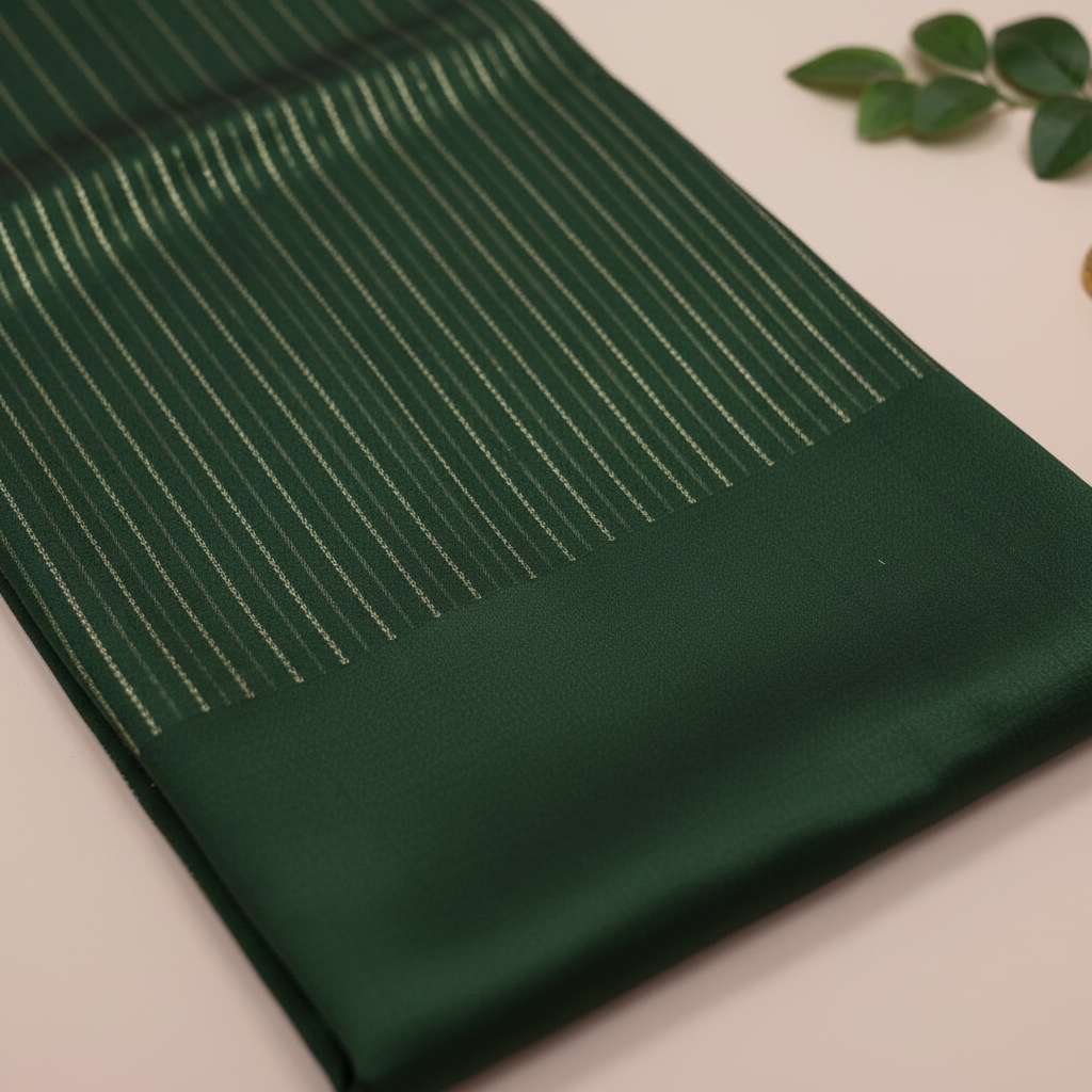 KUBERAN DARK GREEN TUSSAR SILK SAREE