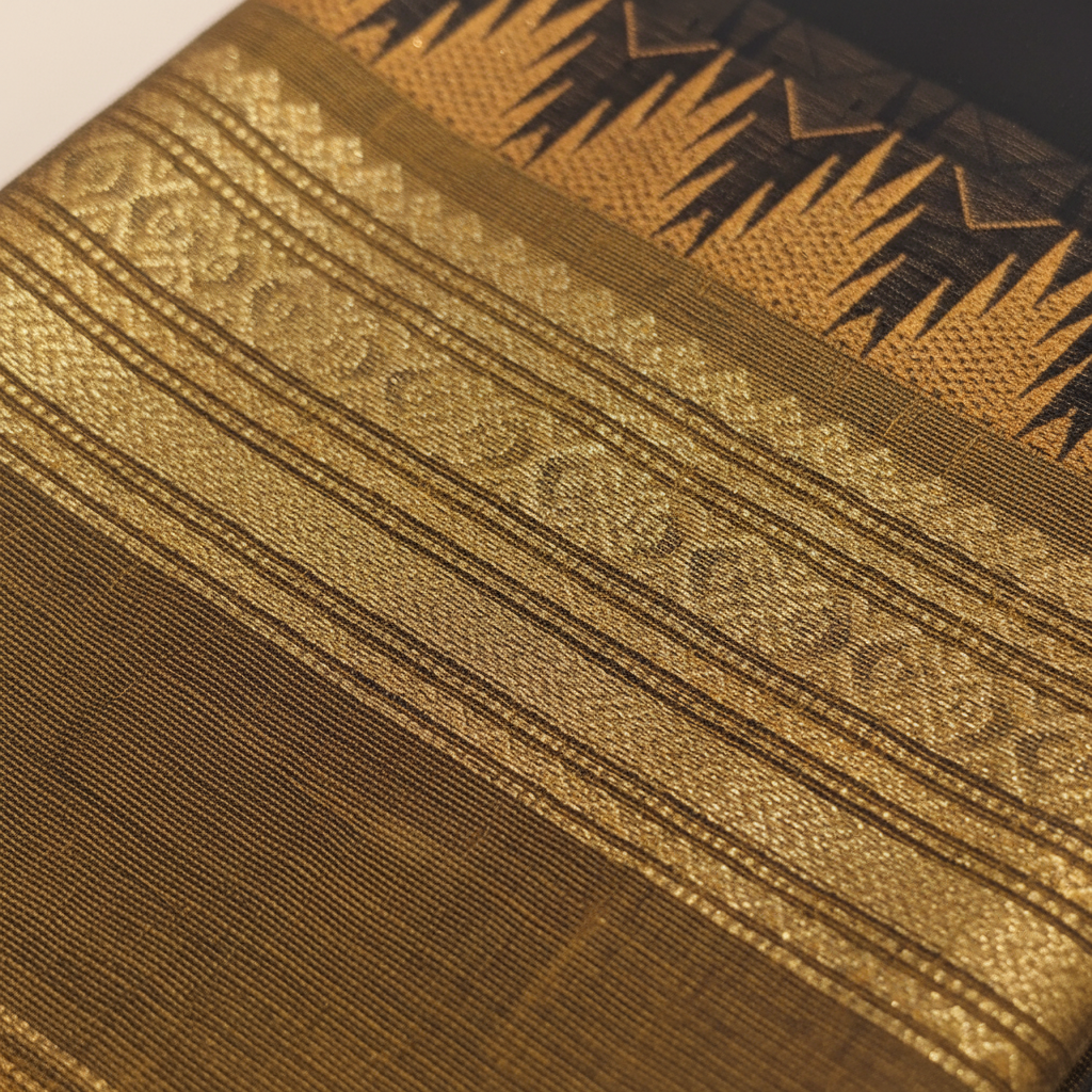 KUBERAN BLACK COTTON SAREE