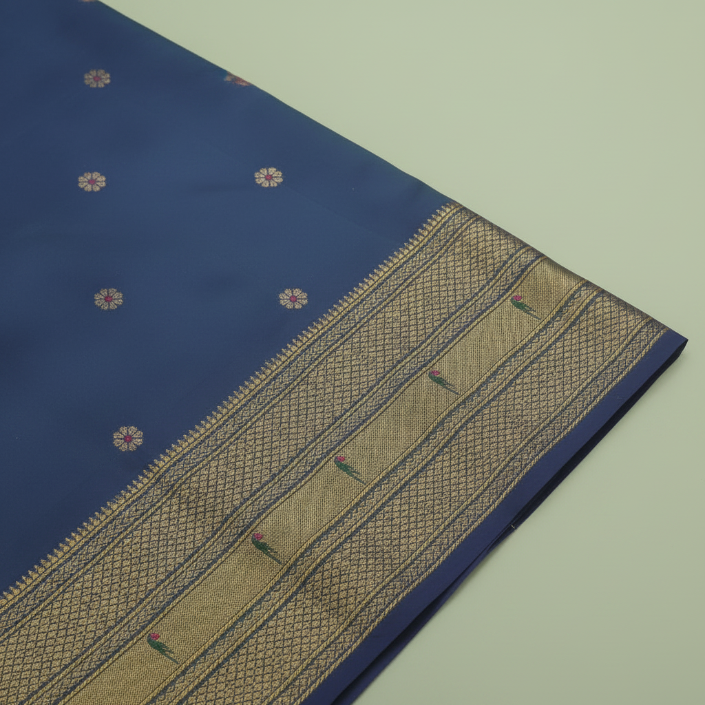 KUBERAN PEACOCK BLUE PAITHANI SILK SAREE