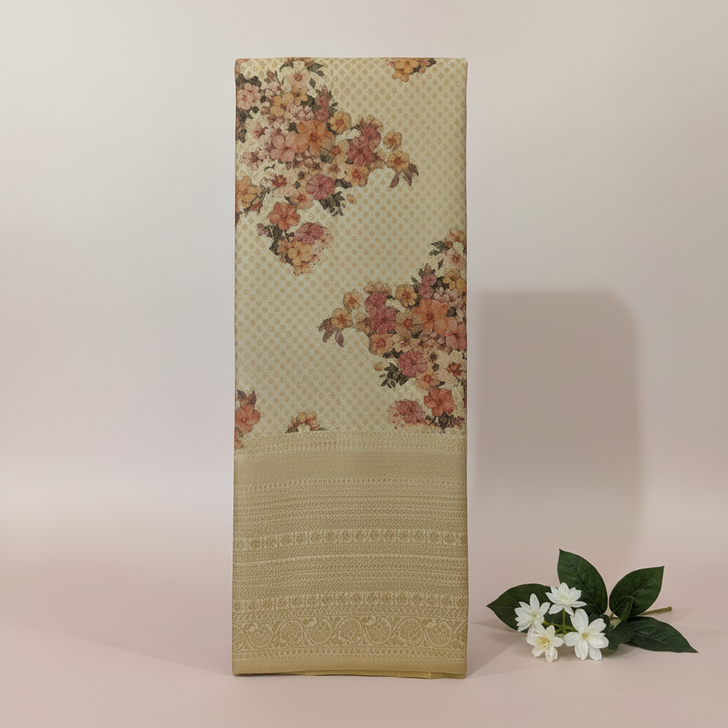 KUBERAN CREAM PURE KANCHIPURAM SILK SAREE