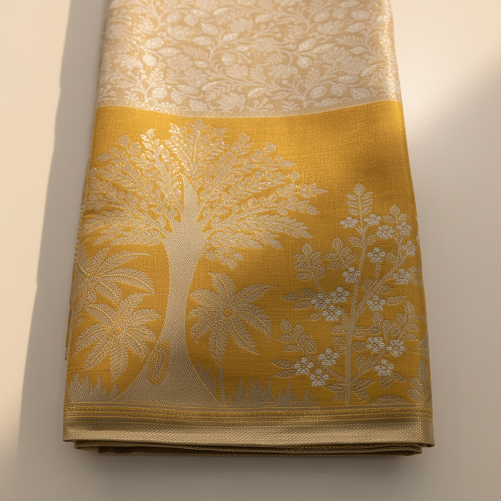 KUBERAN CREAM BROCADE SEMI SILK SAREE