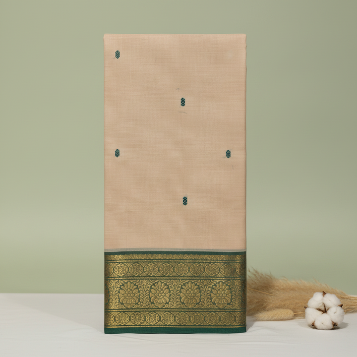 KUBERAN BEIGE CREAM COTTON SAREE