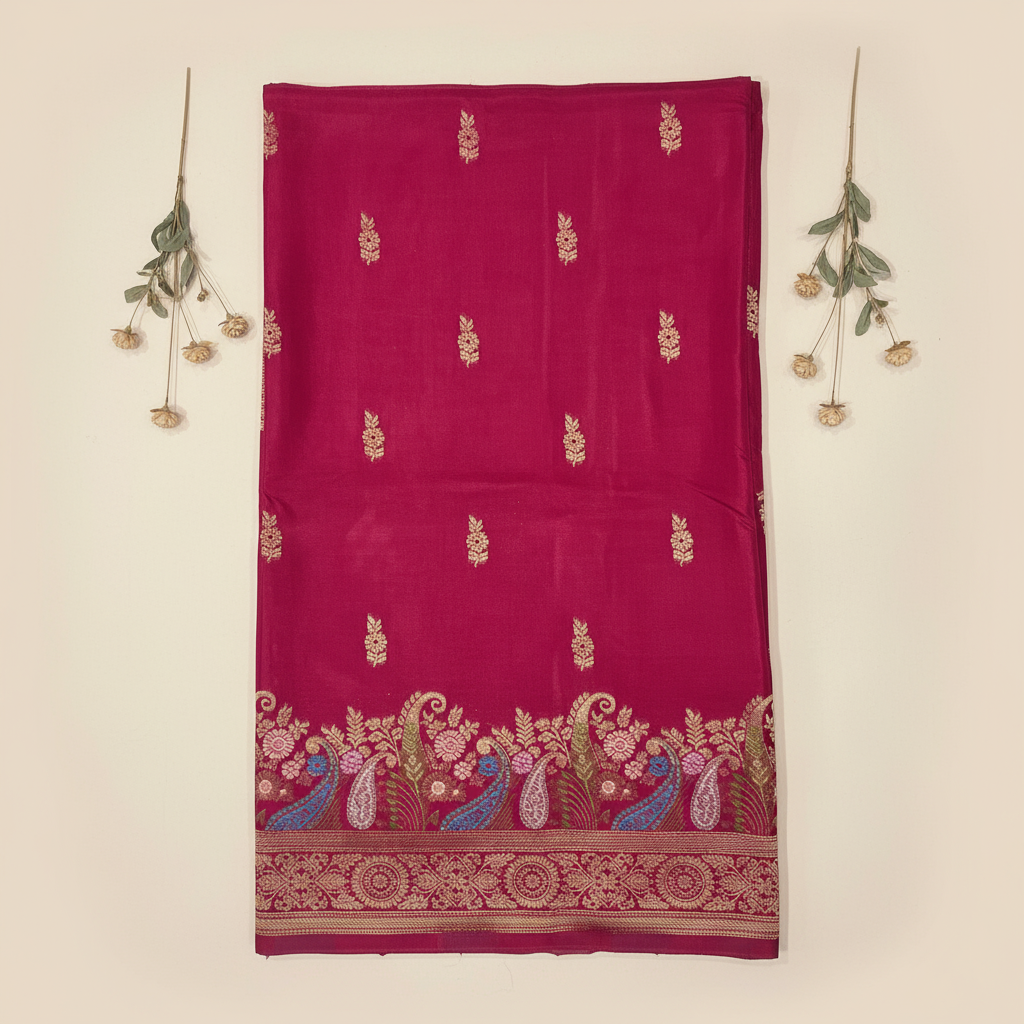 KUBERAN PINK PASHMINA FANCY SAREE