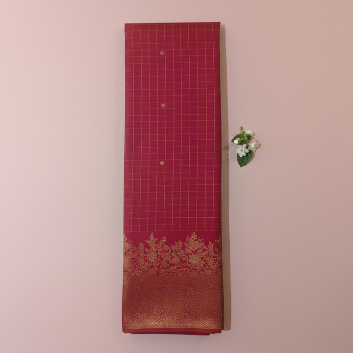 KUBERAN DARK PINK PURE KANCHIPURAM SILK SAREE