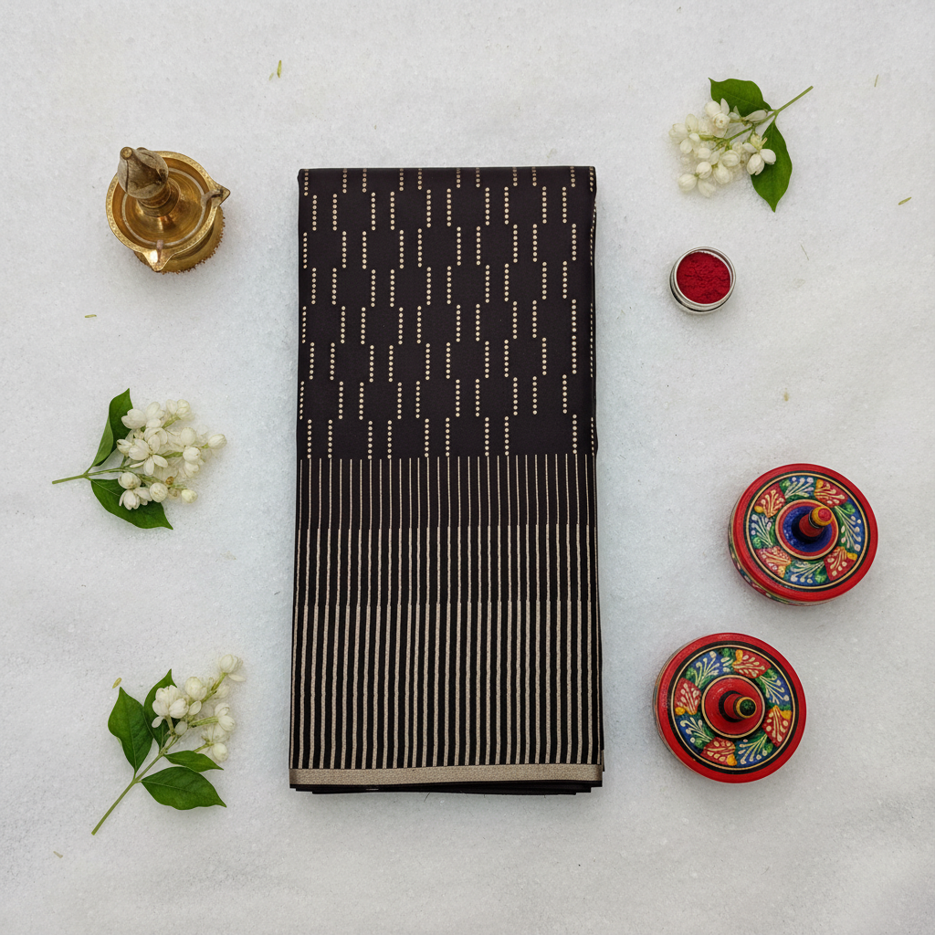 kuberan Black Mysore Silk Saree