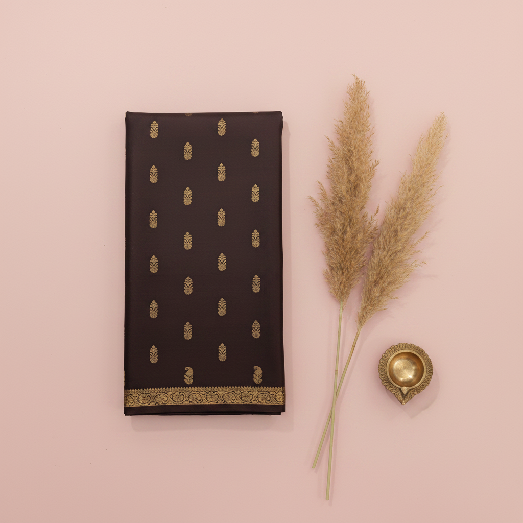 KUBERAN BLACK SEMI SILK SAREE