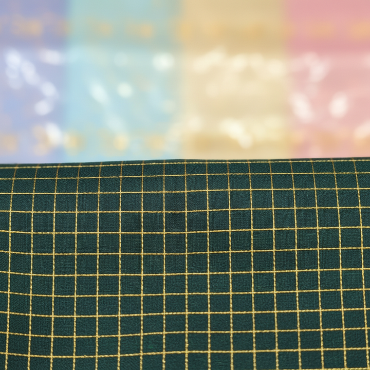 KUBERAN DARK GREEN PURE CREPE SAREE