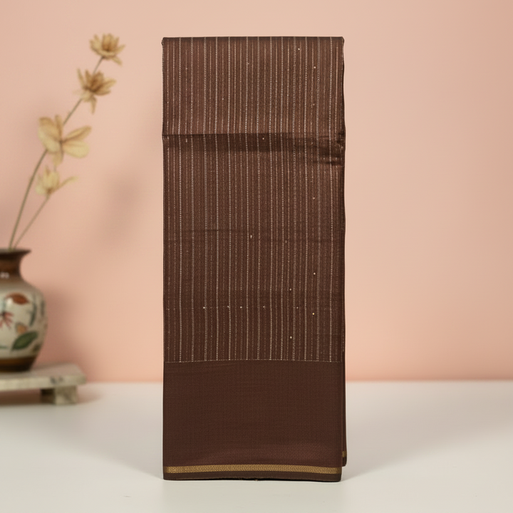 KUBERAN BROWN TUSSAR SILK SAREE