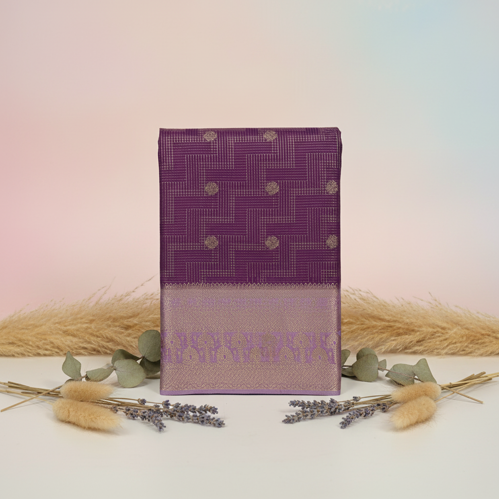 KUBERAN PURPLE TUSSAR SILK SAREE