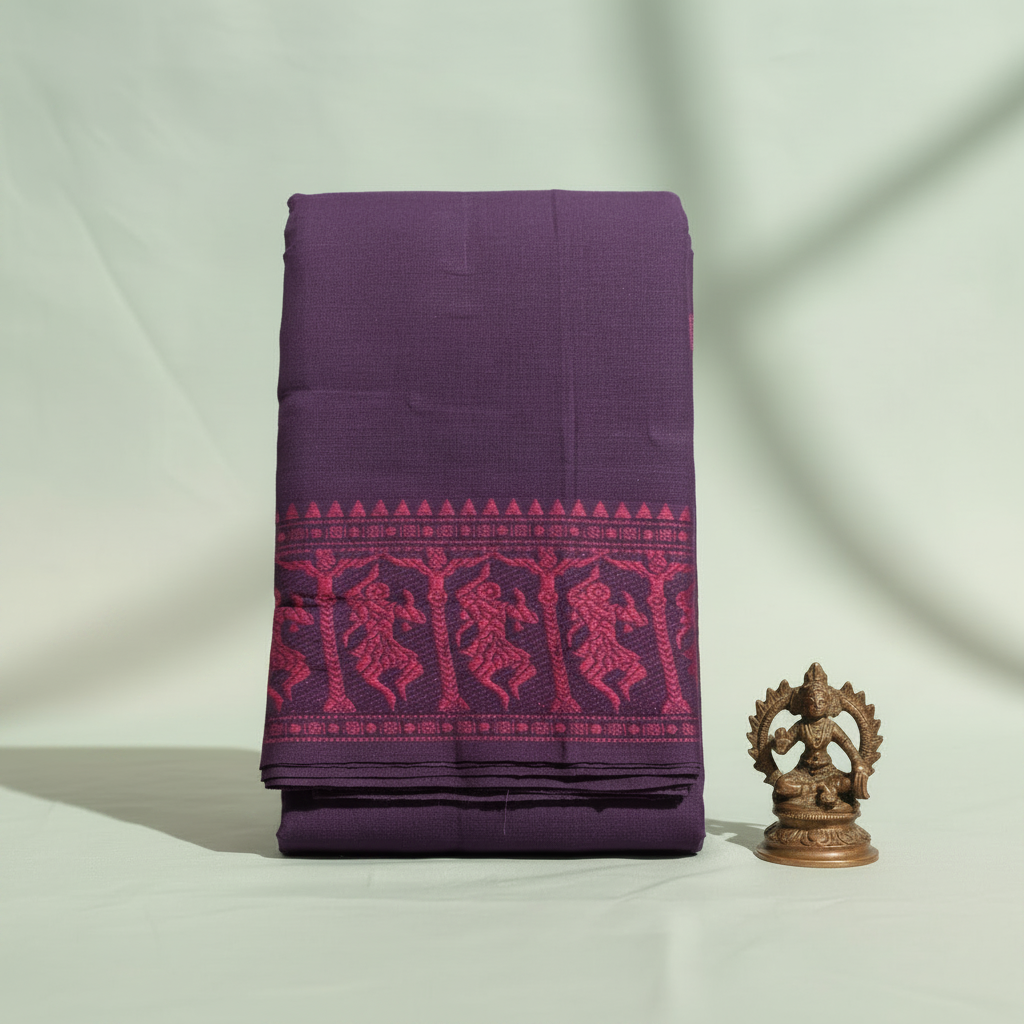 KUBERAN PURPLE COTTON DANCE PRACTICE SAREE