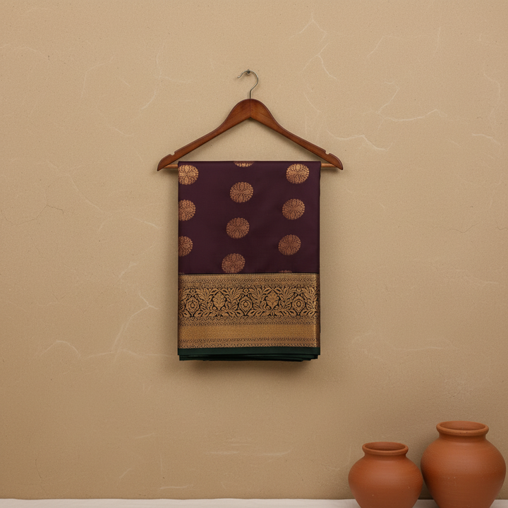 KUBERAN DEEP PURPLE SEMI SILK SAREE