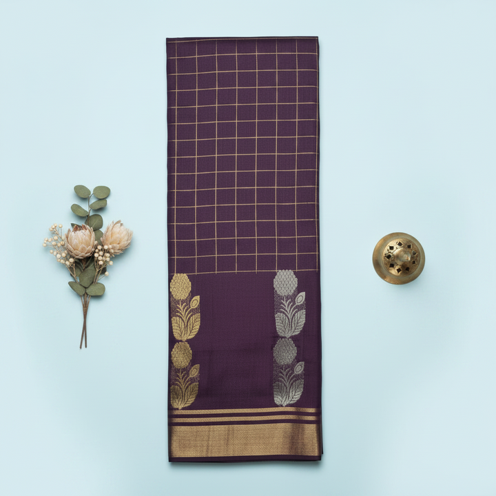 KUBERAN PURPLE TUSSAR SILK SAREE