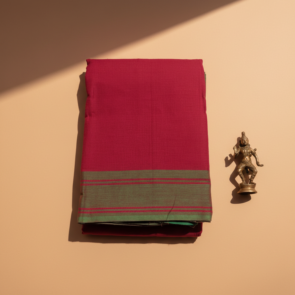KUBERAN RED COTTON DANCE PRACTICE SAREE