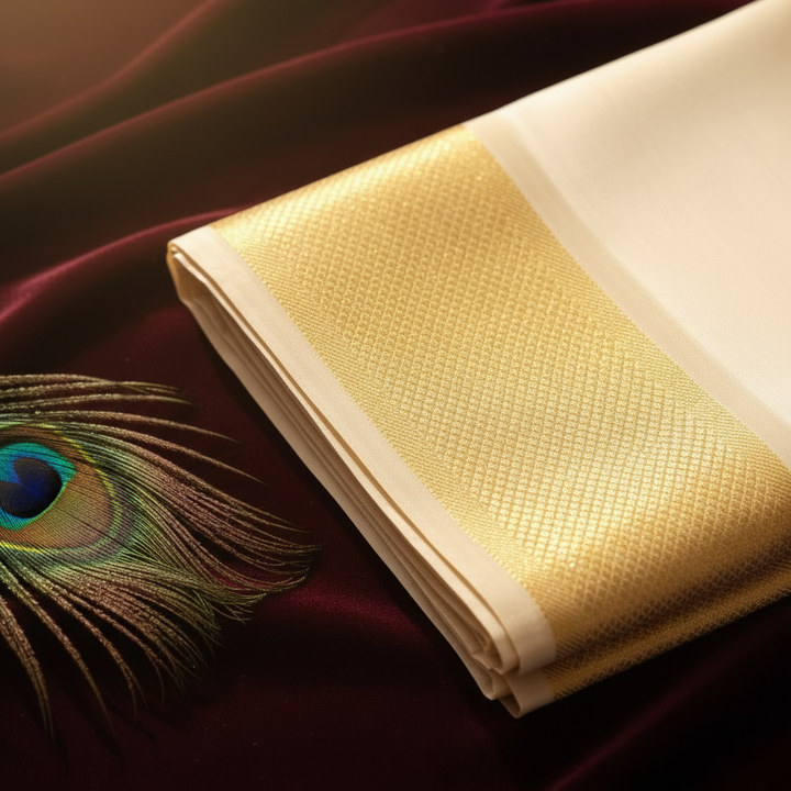 Kuberan Cream Pure Silk Dhoti