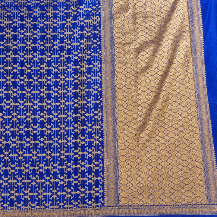 KUBERAN ROYAL BLUE PURE KHADDI GEORGETTE  SAREE