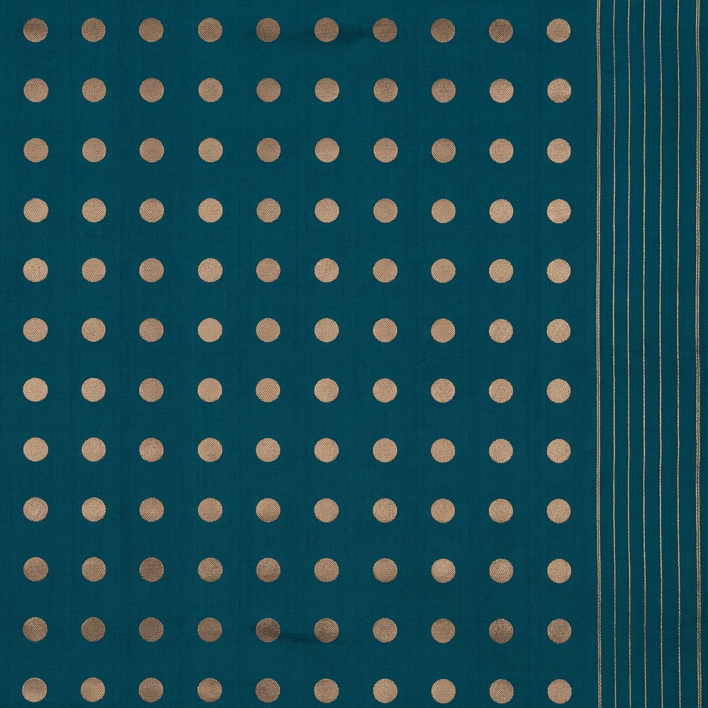 Kuberan Turquoise Pure Banarasi Silk Saree