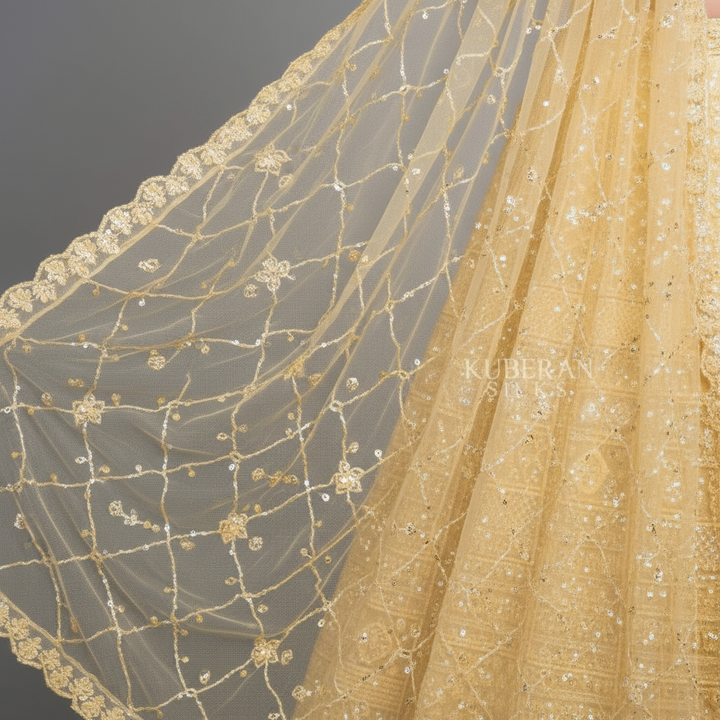 KUBERAN UNSTITCHED YELLOW LEHENGA