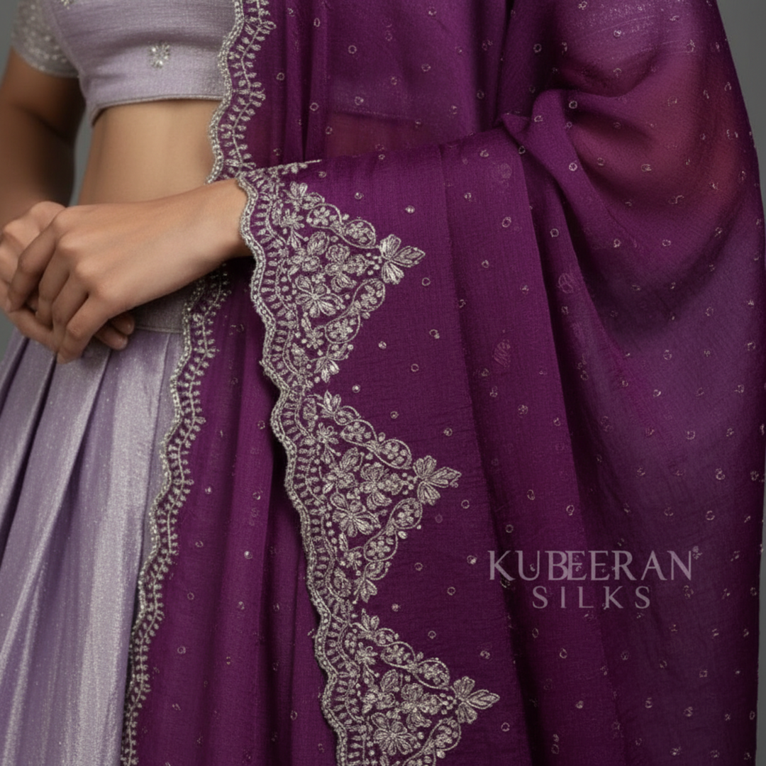KUBERAN LAVENDER UNSTITCHED TRADITIONAL LEHENGA