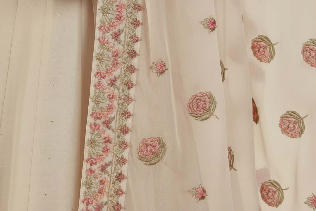 KUBERAN WHITE ANARAKALI SET