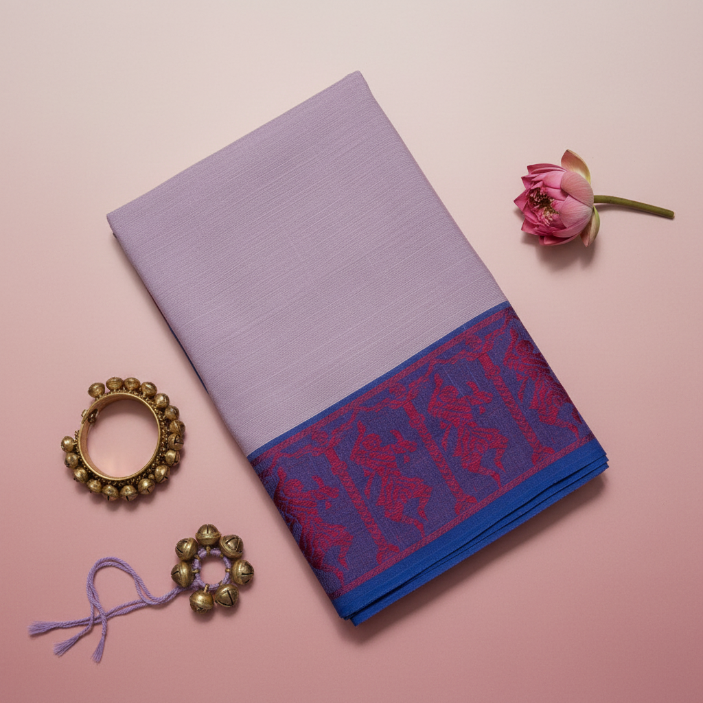 KUBERAN LAVENDER COTTON DANCE PRACTICE SAREE