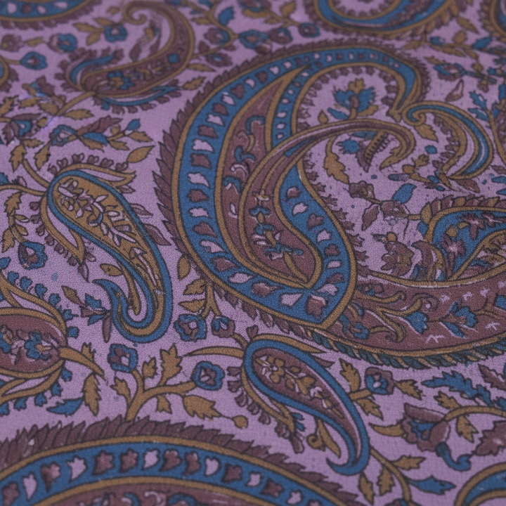 KUBERAN PURPLE PURE SILK PRINTED SAREE