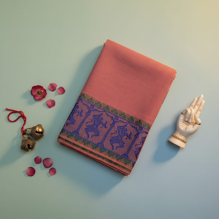 KUBERAN PINK COTTON DANCE PRACTICE SAREE