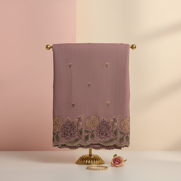 KUBERAN DUSTY ROSE ORGANZA SAREE