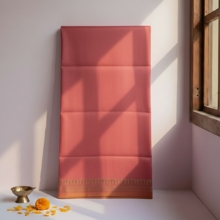 KUBERAN PEACH PINK BISHNUPURI SOFT SILK SAREE