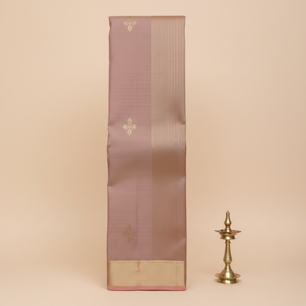 KUBERAN PEACH PURE KANCHIPURAM SILK SAREE