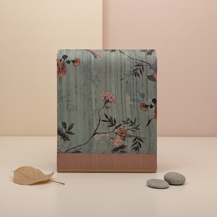 KUBERAN DUSTY TEAL SEMI TUSSAR SILK SAREE