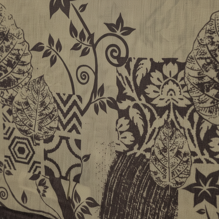 KUBERAN DUSTY BEIGE COTTON PRINTED SAREE