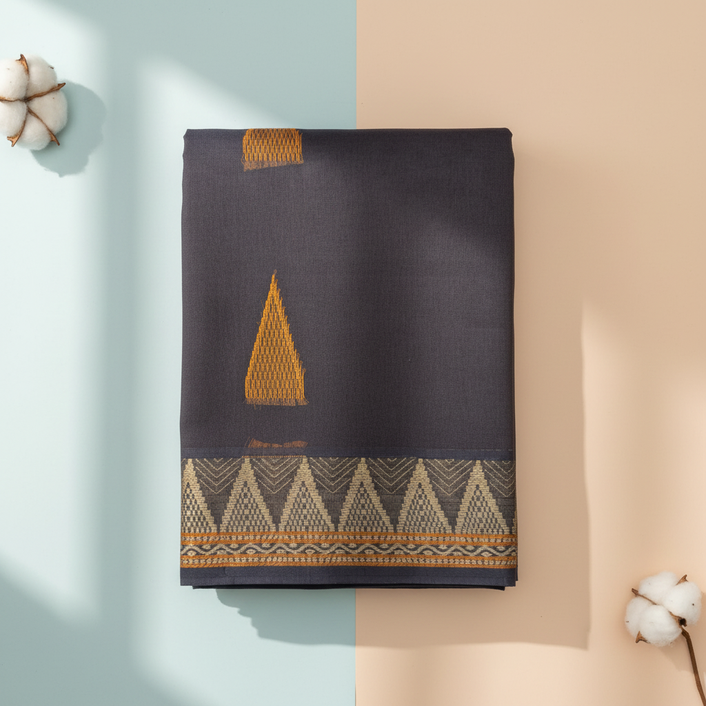 Kuberan Charcoal Cotton Saree