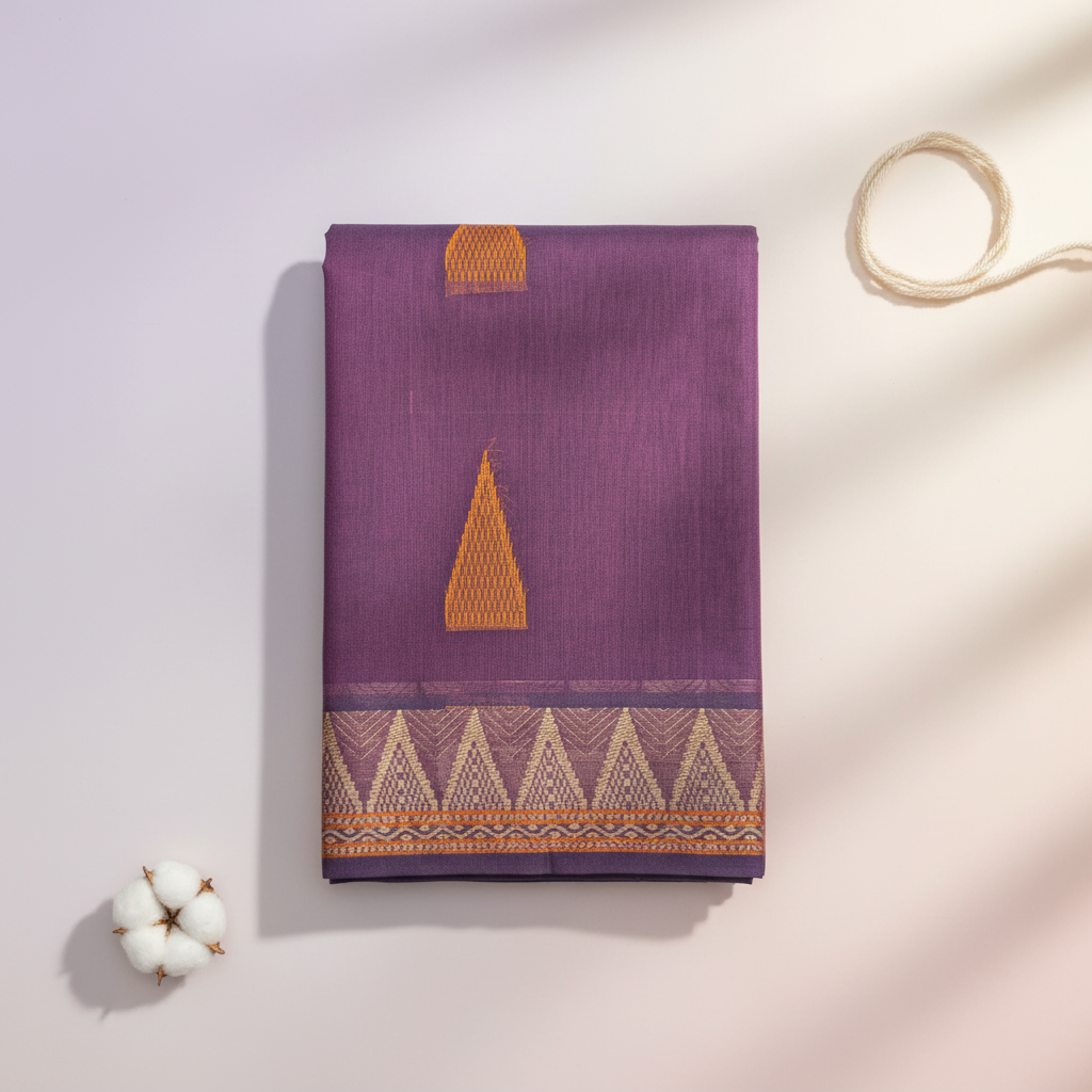 KUBERAN PURPLE COTTON SAREE